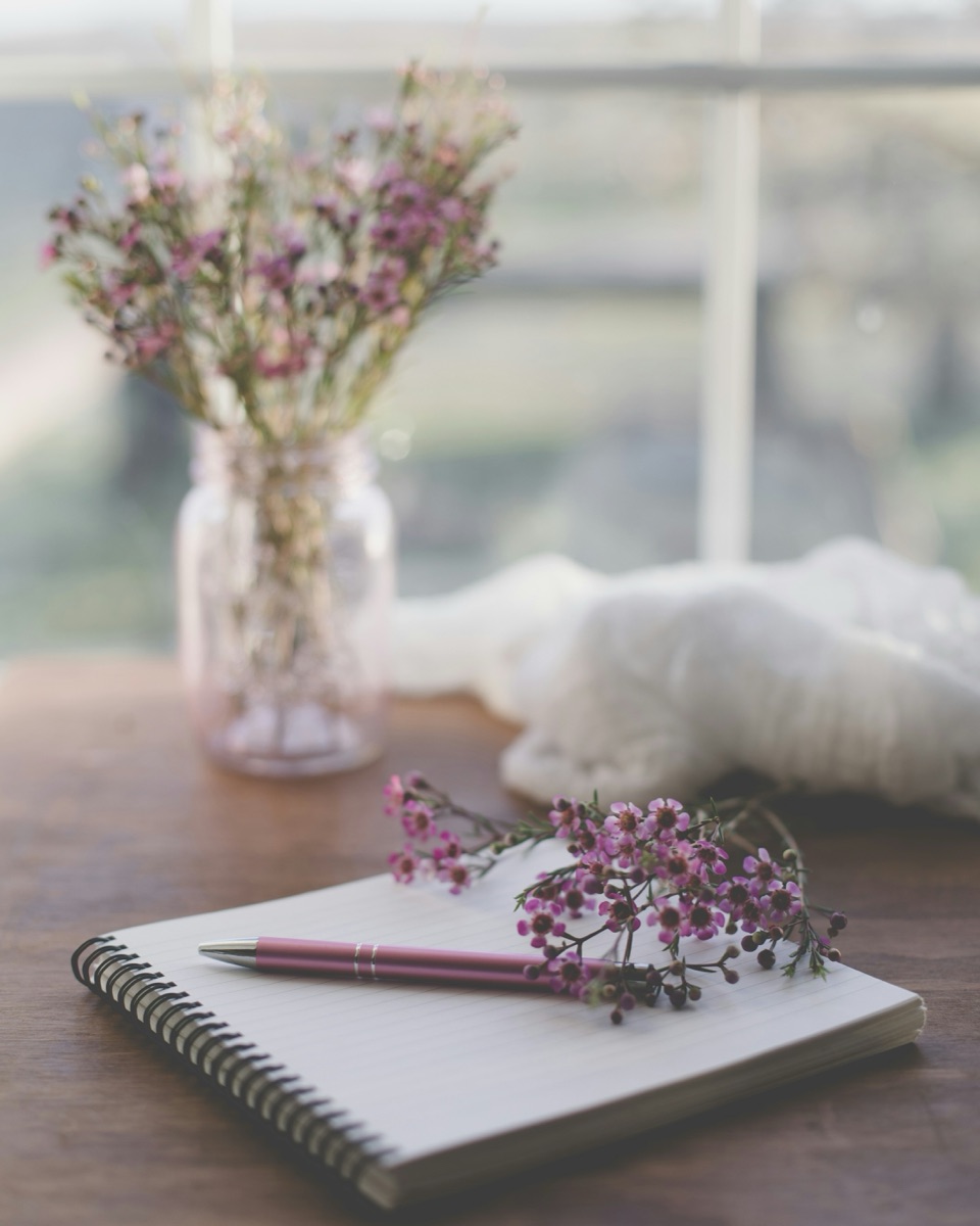 Notebook used for reflection in therapy for self-doubt